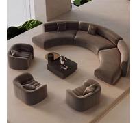 KIBONCY Divano semicircolare dalla forma personalizzata: sedute commerciali di lusso leggere for centri vendita, lobby di hotel, lounge di club e aree di reception(C,3.6M)