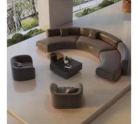 KIBONCY Divano semicircolare dalla forma personalizzata: sedute commerciali di lusso leggere for centri vendita, lobby di hotel, lounge di club e aree di reception(B,3.6M)