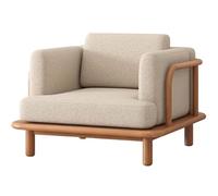 KIBONCY Divano singolo moderno e semplice in legno massello, divano for soggiorno in stile medievale Chaji, balcone, poltrona for il tempo libero(A2)