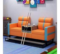 KIBONCY Double Pool Player Lounge Chair, Multi-Color Contrast Billiard Sofa, Waterproof Leather Seating Furniture for Snooker Club Game Room(H)