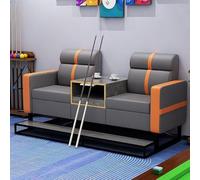 KIBONCY Double Pool Player Lounge Chair, Multi-Color Contrast Billiard Sofa, Waterproof Leather Seating Furniture for Snooker Club Game Room(J)