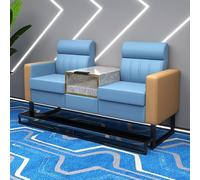 KIBONCY Double Pool Player Lounge Chair, Multi-Color Contrast Billiard Sofa, Waterproof Leather Seating Furniture for Snooker Club Game Room(F)