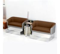 KIBONCY Dual 2-Seat Billiard Spectator Sofa Set, Waterproof PU Pool Table Viewing Chairs with Marble Storage Cabinet Stainless Steel Footrest for Hall(D)