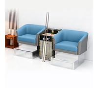 KIBONCY Dual Single Billiard Spectator Chair Set, Waterproof PU Pool Table Viewing Sofa with Marble Storage Cabinet Stainless Steel Footrest for Hall(A)
