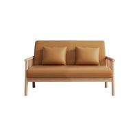 KIBONCY Durable Microfiber Leather 3-Seater Sofa,Mid-Century Modern, Solid Wood Frame Couch with Lumbar Pillows(A,62cm)