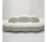 KIBONCY Eco-Friendly Leather Cloud Sofa,Lazy Floor Couch, Creamy Couches for Living Room LoveSeat, Cozy Leisure Boneless for Bedroom Office, Cafe,Bar(White,210x92x76cm)