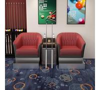KIBONCY Elevated Stainless Steel Base Billiard Viewing Couch, Spectator Sofa Set, PU Leather Pool Watching Chair Wear Resistant Furniture(D)