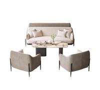 KIBONCY Fabric Accent Chair Set, Mid-Century Modern Single Sofa with Gold Metal Legs, Soft Seating Lounge for Living Room Hotel Lobby(E)