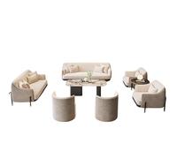 KIBONCY Fabric Accent Chair Set, Mid-Century Modern Single Sofa with Gold Metal Legs, Soft Seating Lounge for Living Room Hotel Lobby(F)