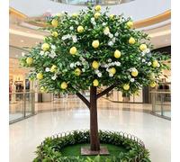 KIBONCY Faux Citrus Tree Potted Fake Fruit Plant, Artificial Green Banyan Tree,for Office Bedroom Party(3.5M)