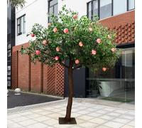 KIBONCY Faux Citrus Tree Potted Fake Fruit Plant, Lifelike Artificial Fruit Tree Simulation Fruit Tree, for Home Garden Housewarming(5M)