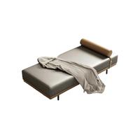 KIBONCY Faux Leather Chaise Lounge, Entryway Shoe Bench - Window Seat with Detachable Bolster Pillow, Easy Assembly, Ideal for Small Spaces(C,160x45x42cm)