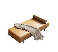 KIBONCY Faux Leather Chaise Lounge, Entryway Shoe Bench - Window Seat with Detachable Bolster Pillow, Easy Assembly, Ideal for Small Spaces(B,160x50x42cm)