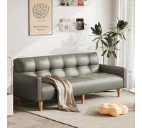 KIBONCY Faux Leather Futon Sofa Bed Living Room Bedroom Convertible Sleeper Couch Mid-Century Modern,for(140cm)