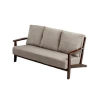 KIBONCY Faux Leather Solid Wood Frame Accent Chair Mid-Century Modern,Upholstered Reading Arm with Cushion for Living Room Bedroom(7)