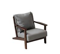 KIBONCY Faux Leather Solid Wood Frame Accent Chair Mid-Century Modern,Upholstered Reading Arm with Cushion for Living Room Bedroom(4)