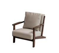 KIBONCY Faux Leather Solid Wood Frame Accent Chair Mid-Century Modern,Upholstered Reading Arm with Cushion for Living Room Bedroom(3)