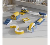 KIBONCY Foam Climbing Blocks with Ramp & Stairs for Toddlers,Baby Gym with Ultra High Density Soft Play Set for Crawling for Infant, Babies & Kids(A)