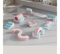 KIBONCY Foam Climbing Blocks with Ramp & Stairs for Toddlers,PU Leather Baby for Flexible Seating Classroom Furniture(D)