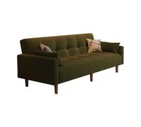 KIBONCY Folding Futon Sofa Couch Mid-Century Modern Tufted Upholstered Loveseat, with Solid Wood Frame,for Bedroom, Living Room(A,140cm)