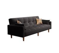 KIBONCY Folding Futon Sofa Couch Mid-Century Modern Tufted Upholstered Loveseat, with Solid Wood Frame,for Bedroom, Living Room(E,140cm)