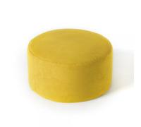 KIBONCY Footstool Fabric Sofa Stool Round Performance Velvet Upholstered Ottoman Pouf, Foot,for Living Room & Bedroom(A,120cm)