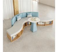 KIBONCY For School Activity Center, Modular Curved Library Sofa, for Co-Working Space, Waiting Lounge or Office Reception(D)