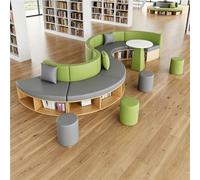 KIBONCY For School Activity Center, Modular Curved Library Sofa, for Co-Working Space, Waiting Lounge or Office Reception(I)