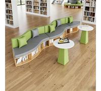 KIBONCY For School Activity Center, Modular Curved Library Sofa, for Co-Working Space, Waiting Lounge or Office Reception(J)