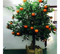 KIBONCY Full Fruiting Artificial Citrus Tree, Durable Faux Fruit with Bright Orange Fruits, Fake for Entryway, Shop Window & Holiday Feng Shui Display