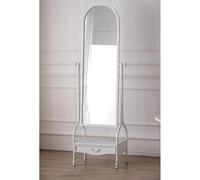 KIBONCY Full Length Mirror, Arched Wall Mounted, Wood Frame Body Standing Farmhouse Window Pane, for Living Room,Bedroom,Kitchen(64x183cm)