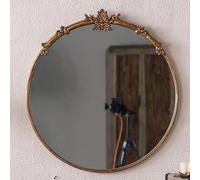 KIBONCY Full Length Mirror, Arched Wall Mounted, Wood Frame Body Standing Farmhouse Window Pane, for Living Room,Bedroom,Kitchen(76x82cm)