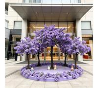 KIBONCY Gigantesco Albero Artificiale Da Fiore Viola, Romantico Jacaranda Di Seta For L'arredamento Della Reception Del Ristorante, Grande Pianta Decorativa Finta For Soffitti Alti(6mX5.5m)