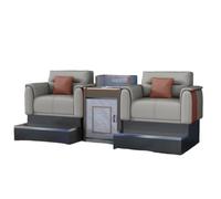 KIBONCY Heavy-Duty Billiard Hall Seating Couch, Wide Seat Design with Lumbar Support, Durable PU Leather Upholstered Viewing Sofa for Commercial Club(A)