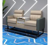 KIBONCY Heavy Load Billiard Hall Two-Seat Seating, Double Seat Sofa, PU Leather Pool Luxury Viewing with Marble Side Table(G)