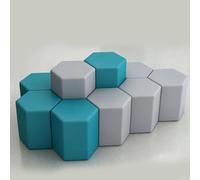 KIBONCY Hexagon Modular Stool Set, Minimalist Shoe Changing Bench for Playroom, Classroom & Office Collaborative Space(A,60 * 40cm)