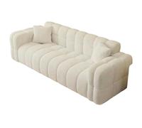 KIBONCY Home Decor 3 Seater Tufted Couch, Premium Soft Fleece Cloud Upholstered Sofa with Throw Pillows, Sturdy Indoor Furniture for Small Living Spaces(A,240cm)
