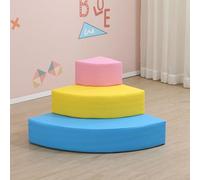 KIBONCY Indoor Baby Foam Climbing Blocks Soft Play Set with PU Leather Toys for Toddlers, for Crawling for Infant, Babies & Kids(A)