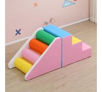 KIBONCY Indoor Baby Foam Climbing Blocks Soft Play Set with PU Leather Toys for Toddlers, for Crawling for Infant, Babies & Kids(D)