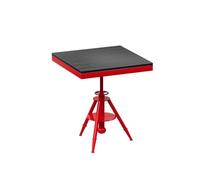 KIBONCY Industrial Bar Furniture Set, Red Oil Drum Storage Table or Height-Adjustable with Ergonomic PU Chairs for Cafe Home(C)