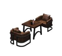 KIBONCY Industrial L-Shaped Sectional Sofa with Coffee Table Set, Faux Leather Upholstery, Modern Metal Frame, Ideal for Bar, Lounge, and Entertainment Spaces(A)
