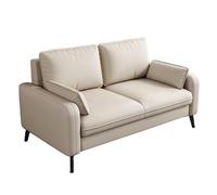 KIBONCY Leather Loveseat Couch, 2-Seater Deep Seat Upholstered Sofa with Wide Padded Curved Armrest, Easy to Clean Small for Home Office(B,190cm)