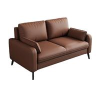 KIBONCY Leather Loveseat Couch, 2-Seater Deep Seat Upholstered Sofa with Wide Padded Curved Armrest, Easy to Clean Small for Home Office(C,130cm)
