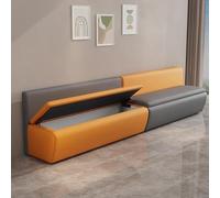 KIBONCY Leather Shoe Bench with Backrest & Seat, Modern Simple Long Chair Storage Sofa for Restaurants Living Room(1.2m)