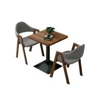 KIBONCY Leather Upholstered 2-Chair 1-Table Set,Modern 3-Piece Durable Chair with Table Compact & Wood Seating(C)