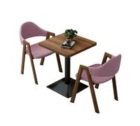 KIBONCY Leather Upholstered 2-Chair 1-Table Set,Modern 3-Piece Durable Chair with Table Compact & Wood Seating(E)