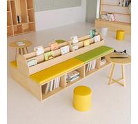 KIBONCY Libreria For Biblioteca Dalla Forma Speciale, Divano Curvo Integrato, Libro Illustrato, Contenitore E Unità Scolastica, Area Di Riposo Multifunzionale(A)