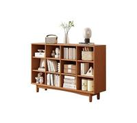 KIBONCY Libreria in legno massello liberamente combinabile mobile portaoggetti a griglia multilivello appoggiato alla parete scaffale autoportante for soggiorno casa(Cherry,150x89cm)