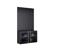 KIBONCY Libreria Set Di Organizer For Scaffali Da Esposizione Grandi Dimensioni Con Conigliera, For Biblioteca Ripiani E Cassetti A 5 Livelli, For Soggiorno, Ufficio Domestico, Nero(C)