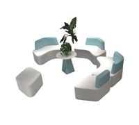 KIBONCY Light Blue & Gray Modular Office Sofa Set,Reconfigurable System Stain-Resistant Seating for Hospitality(D)